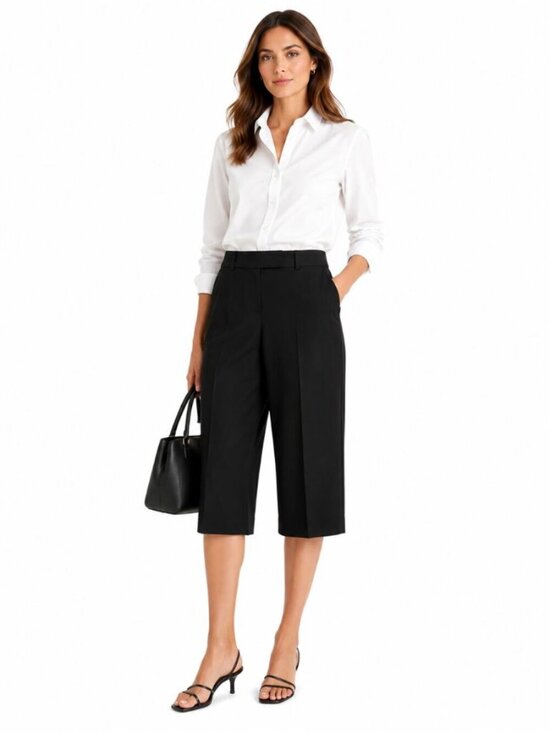 Theory Pants - Theory Women's Black Gellar Capri Trousers Pants Wool Stretch Minimalist Size 4